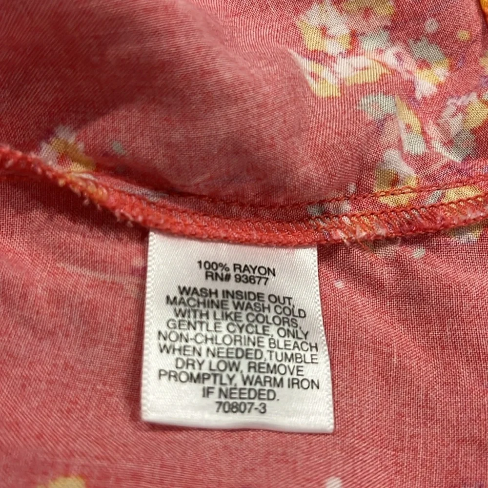 Peyton & Parker Floral Orange Button-Down Dress Size XL Lightweight And Flowy - Picture 6 of 6